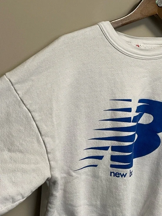New Balance Vintage 90s White Crewneck Sweatshirt Size Large - Picture 4 of 9